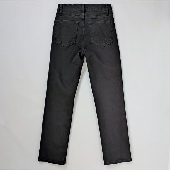 Frame Le High Straight 26 Black Raw Hem Quiet Luxury Minimalist Denim - Picture 10 of 10